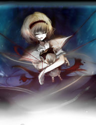 Rule 34 | 2girls, alice margatroid, crossed arms, doll, closed eyes, female focus, holding, multiple girls, open mouth, solo, standing, string, touhou, yoshioka yoshiko