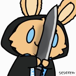 Rule 34 | animated, animated gif, arknights, character request, hood, hoodie, knife, lowres, rabbit, seseren