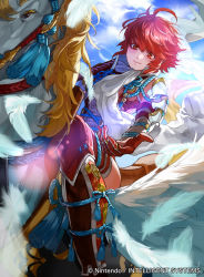 Rule 34 | blush, feathers, fire emblem, fire emblem cipher, fire emblem fates, gloves, hinoka (fire emblem), intelligent systems, mayo (becky2006), nintendo, official art, pegasus, pegasus knight uniform (fire emblem), red eyes, red hair, short hair, solo
