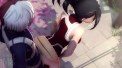 Rule 34 | 3d, animated, ass, bent over, boku no hero academia, clothed sex, greatm8, moaning, multicolored hair, no panties, penis, ponytail, sound, todoroki shouto, vaginal, video, video, yaoyorozu momo