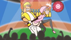 Rule 34 | 1boy, 1girl, ^^^, ahegao, arm grab, baseball cap, baseball helmet, baseball stadium, batter (rhythm tengoku), black panties, black shirt, black thighhighs, blouse, blurry, blurry background, blurry foreground, blush stickers, breasts, brown hair, clenched teeth, commentary, crowd, crying, crying with eyes open, cum, cum in pussy, depth of field, dot pupils, dress, english commentary, fertilization, goatwithsauce, hair between eyes, hat, heart, helmet, highres, layered clothes, lifting person, long sleeves, looking at another, minna no rhythm tengoku, muscular, muscular male, ovum, panties, pants, panty pull, pink dress, pink footwear, pink headwear, pitcher (rhythm tengoku), raised eyebrows, rhythm tengoku, saliva, saliva trail, sex, sex from behind, shirt, shoes, short sleeves, small breasts, smile, sperm cell, spoken impregnation, streaming tears, tears, teeth, thighhighs, tongue, tongue out, two-tone shirt, underwear, v-shaped eyebrows, vaginal, white pants, white shirt, yellow headwear, yellow shirt