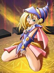 Rule 34 | breasts, censored, cum, dark magician girl, duel monster, flat chest, highres, masturbation, nipples, no panties, open mouth, pussy juice, spread legs, tears, tongue, tsukinami yuu, yu-gi-oh!, yu-gi-oh! duel monsters