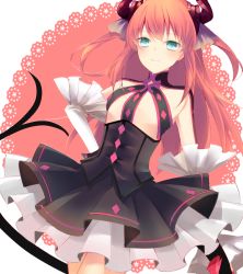 Rule 34 | 10s, 1girl, blue eyes, detached sleeves, elizabeth bathory (fate), elizabeth bathory (fate/extra ccc), elizabeth bathory (first ascension) (fate), fate/extra, fate/extra ccc, fate (series), fukuda935, hair ribbon, horns, long hair, pink hair, pointy ears, ribbon, solo, two side up