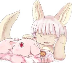 Rule 34 | 10s, artist request, closed eyes, furry, made in abyss, nanachi (made in abyss), open mouth, white hair