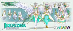 Rule 34 | 1girl, back, blue eyes, breasts, character name, character sheet, cleavage, color guide, eyes visible through hair, full body, gloves, hair over one eye, high heels, holding, holding sword, holding weapon, long hair, looking at viewer, michelle hoefener, multiple views, original, pointy ears, see-through, simple background, standing, sword, tagme, thighhighs, unicorn girl, very long hair, waist cape, weapon, white gloves, white hair, white thighhighs, wings