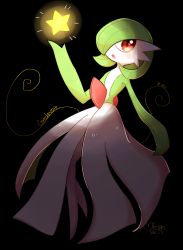 Rule 34 | :o, absurdres, character name, commentary, creatures (company), dated, full body, game freak, gardevoir, gen 3 pokemon, highres, nintendo, okoge (simokaji), open mouth, pokedex number, pokemon, pokemon (creature), red eyes, signature, solo, star (symbol), tongue