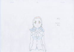 Rule 34 | 10s, 1girl, color trace, commentary, determined, dress, dress shirt, earrings, highres, hououmaru rei, jewelry, kill la kill, necktie, official art, partially colored, production art, production note, promotional art, shirt, simple background, sketch, trigger (company), uniform, white background