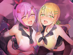 Rule 34 | 2boys, 2girls, arms behind back, artist request, asymmetrical docking, bent over, bikini, bikini under clothes, black choker, black legwear, black necktie, black ribbon, black skirt, blonde hair, blush, breast press, breasts, breath, choker, clothed sex, clothes pull, cowboy shot, crossed bangs, d-pad, d-pad hair ornament, dark-skinned male, dark skin, drooling, elbow gloves, fang, furrowed brow, gloves, green bikini, green eyes, group sex, hair between eyes, hair ornament, hair ribbon, hairlip, heart, heart-shaped pupils, heart choker, heavy breathing, hetero, highres, holding another&#039;s wrist, implied sex, large breasts, lightning bolt, lightning bolt hair ornament, lightning bolt symbol, long hair, looking at viewer, medium hair, microskirt, multicolored hair, multiple boys, multiple girls, neck ribbon, necktie, non-web source, open mouth, orgy, original, pantyhose, pantyhose pull, pink bikini, pink hair, ponytail, purple eyes, rabbit hair ornament, red ribbon, ribbon, saliva, scrunchie, sex, sex from behind, shirt, short necktie, sideboob, sidelocks, skirt, sleeveless, sleeveless shirt, standing, standing sex, streaked hair, string bikini, sweat, swimsuit, symbol-shaped pupils, thighhighs, thighs, tongue, tongue out, towanemuru, twintails, two-tone hair, wet, wet clothes, wet shirt, white gloves, white hair, white shirt