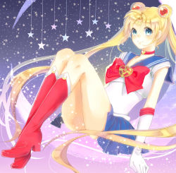 Rule 34 | 10s, 1990s (style), 1girl, absurdres, bishoujo senshi sailor moon, bishoujo senshi sailor moon crystal, bishoujo senshi sailor moon s, blonde hair, blue eyes, blue sailor collar, blue skirt, boots, bow, brooch, choker, crescent, crescent moon, double bun, elbow gloves, full body, gloves, hair bun, hair ornament, hairpin, heart, heart brooch, highres, jewelry, kinako217, knee boots, long hair, magical girl, moon, purple background, red bow, retro artstyle, ribbon, sailor collar, sailor moon, sitting, skirt, smile, solo, star (symbol), tsukino usagi, twintails, white gloves