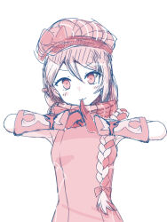 Rule 34 | 1girl, brown scarf, fire emblem, fire emblem engage, flannel, framme (fire emblem), hat, igamushi4848, looking at viewer, martial arts, monochrome, multicolored hair, nintendo, plaid, plaid headwear, plaid scarf, scarf, split-color hair, wrist guards