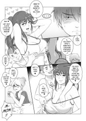 Rule 34 | 2boys, 2girls, age difference, grabbing another&#039;s breast, breasts, brother and sister, english text, glasses, grabbing, hetero, highres, large breasts, mature female, mother and daughter, mother and son, multiple boys, multiple girls, netorare, rannero, siblings, sisterly netorare