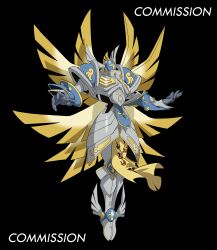 Rule 34 | 1boy, absurdres, angel, angel boy, armor, digimon, full armor, highres, male focus, official seraphimon, seraphimon, solo, wings