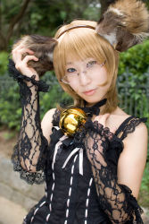 Rule 34 | animal ears, bell, blonde hair, cosplay, dog ears, dress, glasses, highres, lace, minazuki rui, photo (medium)