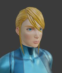Rule 34 | 1girl, 3d, armpits, arms at sides, blonde hair, blue bodysuit, blue eyes, blush, bodysuit, breasts, closed mouth, collarbone, concept art, expressionless, eyelashes, female focus, grey background, large breasts, looking away, metroid, metroid dread, neck, nintendo, official, ponytail, print bodysuit, samus aran, side bangs, sidelocks, simple background, skin tight, standing, upper body, zero suit, zero suit