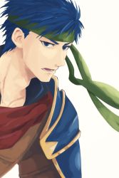 Rule 34 | 1boy, armor, bad id, bad pixiv id, bandana, blue eyes, blue hair, fire emblem, fire emblem: path of radiance, ike (fire emblem), looking at viewer, male focus, matching hair/eyes, nintendo, nose, open mouth, shoulder guard, simple background, solo, super smash bros., xxxxx-131842