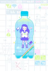 Rule 34 | 1girl, air bubble, animated, animated gif, book, bottle, bubble, cellphone, elements, closed eyes, hair ornament, hairclip, jellyfish, long sleeves, math, monochrome, original, phone, pixel art, shirt, shoes, short sleeves, skirt, smartphone, socks, solo, toyoi yuuta, untied shoe, water, water bottle