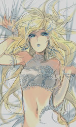 Rule 34 | alternate costume, blonde hair, earrings, gh (ront), hoop earrings, jewelry, kagamine rin, long hair, lots of jewelry, aged up, solo, vocaloid