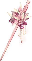 Rule 34 | bug, butterfly, dogwood (flower), flower, hair ornament, insect, kanzashi, no humans, object focus, official art, pink butterfly, pink flower, pink theme, third-party source, tsumami kanzashi, vocaloid, vy1, white background