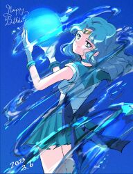 Rule 34 | bishoujo senshi sailor moon, blue background, happy birthday, highres, looking at viewer, sailor neptune, tagme