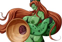 Rule 34 | breasts, cell (dragon ball), colored skin, dragon ball, green skin, highres, large breasts, monster girl, tagme, tail