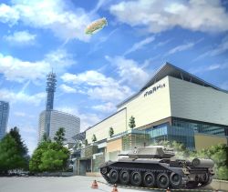 Rule 34 | 10s, aircraft, building, cloud, cloudy sky, crusader (tank), day, dirigible, girls und panzer, location request, military, military vehicle, motor vehicle, no humans, outdoors, r-ex, scenery, sky, tank, traffic cone, vehicle focus