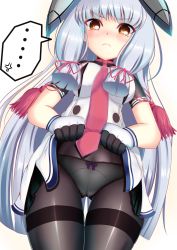 Rule 34 | 10s, 1girl, bad id, bad pixiv id, black pantyhose, blue hair, blush, clothes lift, frown, gloves, gradient background, highres, kantai collection, long hair, murakumo (kancolle), murakumo kai ni (kancolle), necktie, panties, panties under pantyhose, pantyhose, sazamiso rx, skirt, skirt lift, solo, tears, thigh gap, thighband pantyhose, underwear, very long hair, yellow eyes