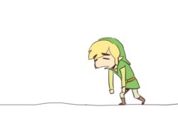 Rule 34 | 1boy, animated, animated gif, falling, green shirt, hat, link, male focus, nintendo, pointy ears, shirt, solo, the legend of zelda, tired, usikani