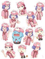 Rule 34 | 1boy, 1girl, angry, bewear, blue eyes, blush, bored, creatures (company), game freak, gen 1 pokemon, gen 2 pokemon, gen 7 pokemon, green eyes, happy, highres, james (pokemon), jessie (pokemon), meowth, nintendo, pokemon, pokemon (anime), pokemon (creature), pokemon sm (anime), sad, surprised, team rocket, tsukino mi, wobbuffet