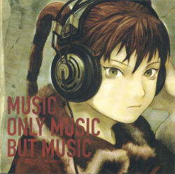 Rule 34 | 00s, 1girl, abe yoshitoshi, album cover, cover, headphones, multi-tied hair, ran (texhnolyze), red hair, scan, solo, texhnolyze, twintails