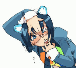 Rule 34 | 1girl, 2k-tan, finger in own mouth, glasses, making faces, os-tan, solo, tagme, what