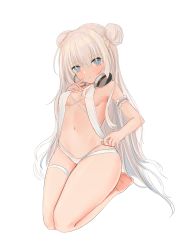 Rule 34 | + +, 1girl, arm garter, azur lane, bad id, bad pixiv id, bare arms, bare legs, bare shoulders, barefoot, bikini, blonde hair, blue eyes, blush, breasts, chilli 646, cleavage, closed mouth, double bun, finger to mouth, full body, hair between eyes, hair bun, hand up, headphones, headphones around neck, highres, le malin (azur lane), le malin (mercredi at the secret base) (azur lane), le malin (mercredi at the secret base) (azur lane), legs, long hair, looking at viewer, navel, official alternate costume, seiza, sidelocks, simple background, sitting, small breasts, solo, star-shaped pupils, star (symbol), stomach, swimsuit, symbol-shaped pupils, thigh strap, thighs, very long hair, white background, white bikini, white hair