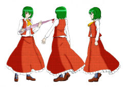 Rule 34 | 1girl, blood, character sheet, colorized, female focus, green hair, h-new, kazami yuuka, skirt, touhou