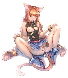 Rule 34 | 1girl, animal ears, anus, ass, bad id, bad pixiv id, belt, blush, boots, bow (bhp), braid, breasts, brown hair, cat ears, cat tail, clothed sex, covered navel, cum, cum in pussy, ejaculation, hetero, high heels, long hair, md5 mismatch, nipples, open mouth, original, panties, penis, pussy, sex, sitting, skirt, slit pupils, small breasts, solo focus, spread legs, tail, torn clothes, twin braids, uncensored, underwear, vaginal, very long hair, yellow eyes