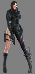 Rule 34 | 1girl, 3d, bodysuit, boots, brown hair, capcom, diving suit, female focus, gun, jessica sherawat, knife, looking at viewer, official art, resident evil, resident evil: revelations, solo, tagme, weapon, wet, wetsuit