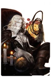 Rule 34 | 1boy, ball, boots, brown footwear, candle, cape, chair, flower, gloves, highres, jewelry, long hair, male focus, nakseo, pale skin, ring, scar, scar on face, sigmund (soccer spirits), sitting, soccer ball, soccer spirits, solo, transparent background, whip, white gloves, white hair, yellow eyes