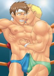 Rule 34 | 2boys, abs, bulge, licking, male focus, multiple boys, muscular, pectorals, pectorals, tagme, tongue, yaoi