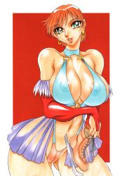 Rule 34 | azuki kurenai, breasts, highres, huge breasts, ice skates, open clothes, open shirt, shirt, short hair, skates, skirt