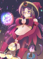 Rule 34 | 1boy, 1girl, absurdres, breasts, glasses, gucchiann, have to pee, highres, large breasts, nanaka (princess connect!), peeing, peeing in cup, princess connect!, purple hair, yuuki (princess connect!)