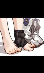 Rule 34 | 1girl, amonitto, boots, unworn boots, cast, commentary request, feet, feet only, foot focus, highres, letterboxed, shadow, toes, tokai teio (umamusume), umamusume, white footwear