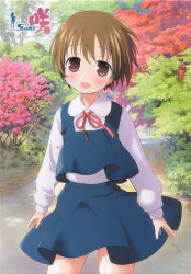 Rule 34 | 00s, brown hair, kobayashi ritz, miyanaga saki, pink eyes, saki (manga), school uniform, solo