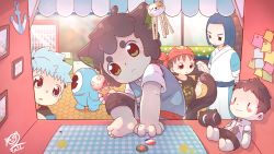 Rule 34 | 4boys, absurdres, animal ears, barefoot, black hair, board game, cat boy, cat ears, cat tail, character request, child, chinese chess, commentary, cub, doll, drawing (object), furry, furry male, highres, looking at viewer, luo xiaohei, luo xiaohei (human), luo xiaohei zhanji, male focus, monster, multiple boys, outdoors, tail, wuxian (the legend of luoxiaohei), xiao weiba