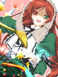 Rule 34 | 00s, brown hair, candle, christmas, heterochromia, long hair, rozen maiden, solo, suiseiseki, watering can
