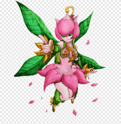 Rule 34 | digimon, digimon (creature), fairy, green eyes, leaf, lilimon, petals, wings