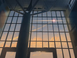 Rule 34 | blue sky, cloud, cloudy sky, commentary, contrail, day, english commentary, indoors, lens flare, making-of available, mclelun, no humans, original, photoshop (medium), scenery, sky, spacecraft, sunset, window