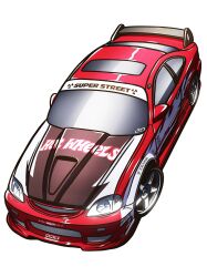 Rule 34 | car, commentary, english commentary, from above, highres, honda, honda civic, hot wheels, motor vehicle, shadow, simple background, spoiler (automobile), toonzoku, vehicle focus, white background