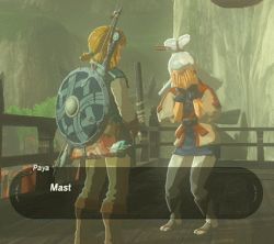 Rule 34 | !, ..., animated, animated gif, covering face, english text, flustered, link, lowres, nintendo, paya (zelda), text focus, the legend of zelda, the legend of zelda: breath of the wild