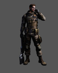 Rule 34 | 1boy, absurdres, boots, brown hair, cross-laced footwear, gloves, gun, highres, lace-up boots, male focus, marksman, military, nivans piers, piers nivans, resident evil, resident evil 6, scarf, uniform, weapon