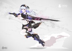 Rule 34 | 1girl, armor, armored boots, artist logo, artist name, azur lane, bare shoulders, black capelet, black gloves, blunt bangs, blush, boots, breasts, capelet, character name, chinese commentary, closed mouth, clothing cutout, commentary request, dido (azur lane), eyewear on head, floating, full body, gauntlets, gloves, hairband, high heel boots, high heels, highres, holding, holding sword, holding weapon, knee boots, kuroba chihiro, large breasts, long hair, looking at viewer, mecha musume, purple eyes, royal navy emblem (azur lane), science fiction, sidelocks, silver hair, sleeveless, solo, sword, thighhighs, underboob, underboob cutout, visor, weapon, white background, white thighhighs, zettai ryouiki