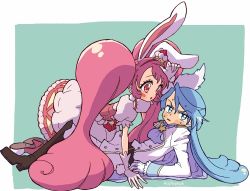 Rule 34 | + +, 1boy, 1girl, :o, aji fry, all fours, aqua background, aqua eyes, arm support, ascot, blue hair, blush, boots, border, brown footwear, cake, cake hair ornament, commentary request, cure waffle, cure whip, dress, earrings, embarrassed, epaulettes, extra ears, food, food-themed hair ornament, food-themed ornament, from side, full body, girl on top, gloves, hair ornament, hairband, hand up, hetero, high heels, highres, jacket, jewelry, julio (precure), kirakira precure a la mode, long hair, looking at another, looking away, looking to the side, lying, magical boy, magical girl, on back, outside border, pants, pikario (precure), pink dress, pink eyes, pink footwear, pink hair, pom pom (clothes), pom pom earrings, precure, puffy short sleeves, puffy sleeves, purple ascot, red hairband, shadow, short sleeves, simple background, star (symbol), strawberry hair ornament, strawberry shortcake, sweatdrop, tsundere, twintails, twitter username, usami ichika, v-shaped eyebrows, very long hair, whipped cream, white border, white gloves, white jacket, white pants