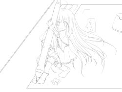 Rule 34 | child, drawing, greyscale, illusionk, lineart, long hair, mechanical pencil, monochrome, original, pencil, solo, very long hair